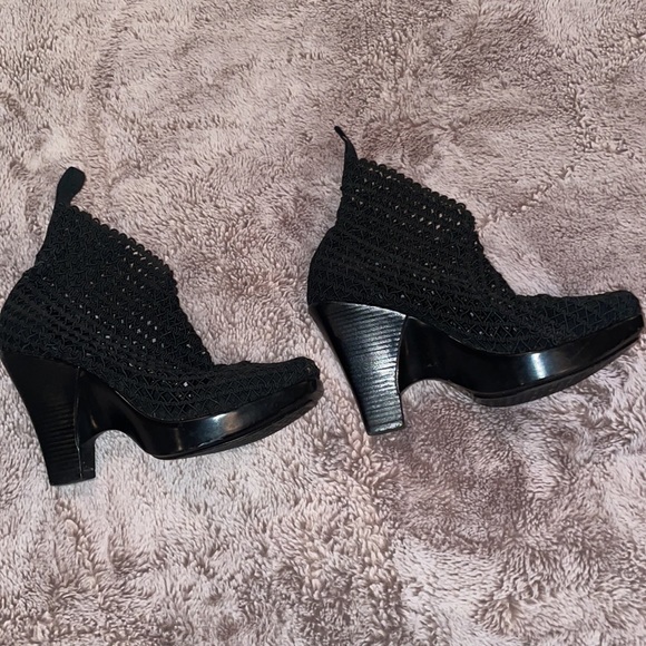 SMA Shoes, Slip on Platform Ankle Boots, woven stretch fabric - Picture 5 of 14
